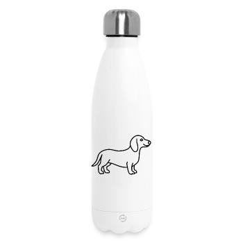 Dackel Kontur - Thermosflasche 500 ml - Weiß - Vorne