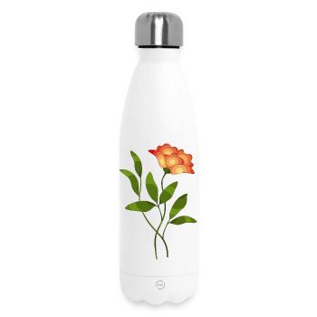 Illustration florale aux teintes contrastées - Bouteille isotherme 500 ml - blanc - Devant
