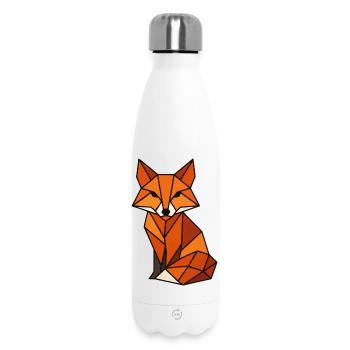 Geometric Fox Triangles - Insulated Water Bottle 500 ml - white - Front