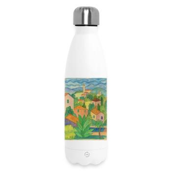 Cabane idylle sur la colline panorama - Bouteille isotherme 500 ml - blanc - Devant