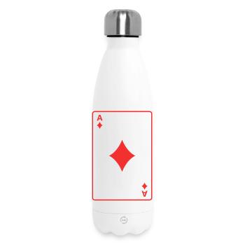 Rotes Karo-Ass - Thermosflasche 500 ml - Weiß - Vorne