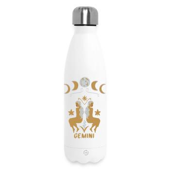 Gémeaux - Signe du zodiaque des Gémeaux - Bouteille isotherme 500 ml - blanc - Devant