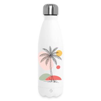 Palme Boho Tropisch Sommer Vintage Design  - Thermosflasche 500 ml - Weiß - Vorne