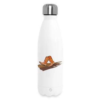 Square Dance - Cowboy boots on the parquet - Insulated Water Bottle 500 ml - white - Front