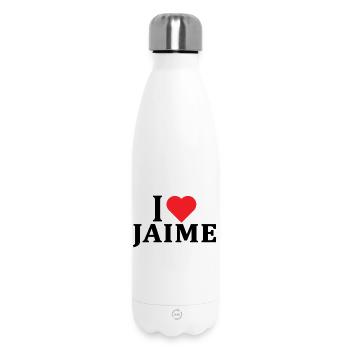 t-shirt J’aime Jaime idée cadeau t-shirt - Bouteille isotherme 500 ml - blanc - Devant