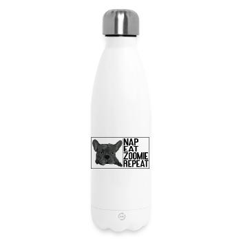 Nap Eat Zoomie Repeat – Bouledogue français - Bouteille isotherme 500 ml - blanc - Devant