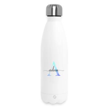 A| Monogramm | Name | Adam | Watercolor - Thermosflasche 500 ml - Weiß - Vorne