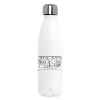 Hund im Büro Chef Dackel Minimalitisch Line Art - Thermosflasche 500 ml - Weiß - Vorne