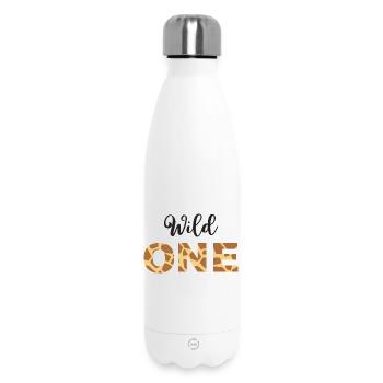 Lettres imprimées de girafe Wild One - Bouteille isotherme 500 ml - blanc - Devant