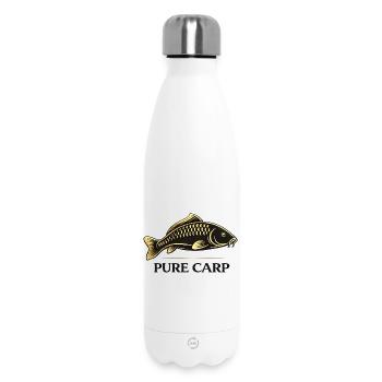 Pure Carp Minimal – Sauberes Angeldesign - Thermosflasche 500 ml - Weiß - Vorne
