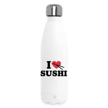 I Love Sushi Food Lover Quote - Insulated Water Bottle 500 ml - white - Front