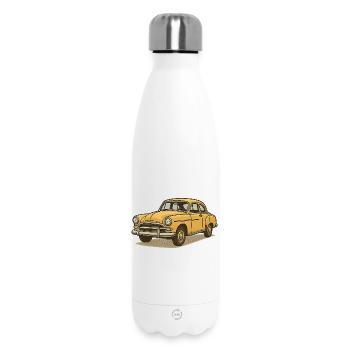 Yellow Vintage Carriage Illustration - Insulated Water Bottle 500 ml - white - Front