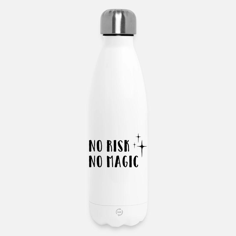 Aucun risque – Pas de magie - Bouteille isotherme 500 ml - blanc