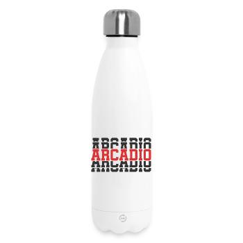 T-Shirt Arcadio T-Shirt Geschenkidee gestapelter Text - Thermosflasche 500 ml - Weiß - Vorne