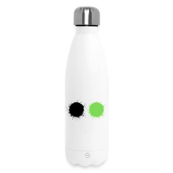 Black and Green - Insulated Water Bottle 500 ml - white - Front