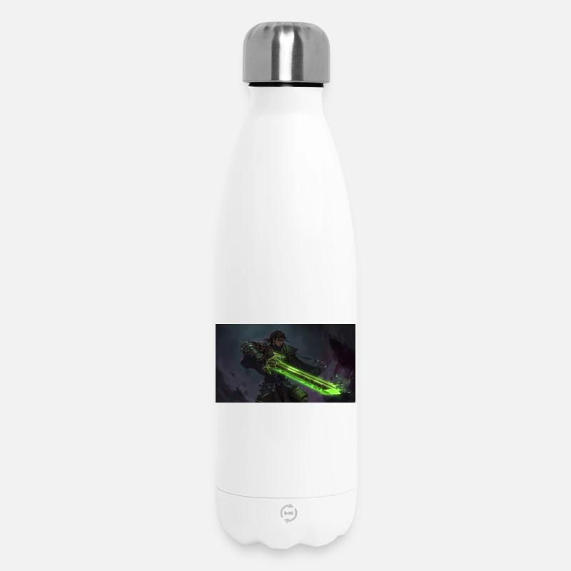 Krieger mit grünem Lichtschwert - Thermosflasche 500 ml - Weiß