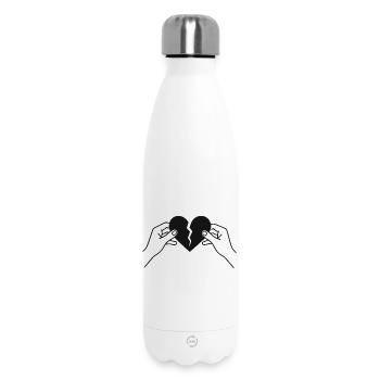 Le cœur brisé entre les mains - Bouteille isotherme 500 ml - blanc - Devant