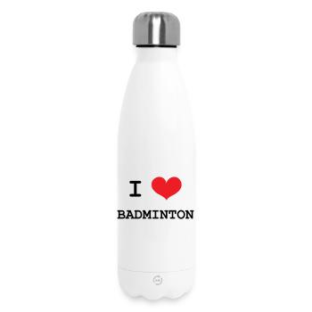 Badminton - Sport - Racket - Insulated Water Bottle 500 ml - white - Front