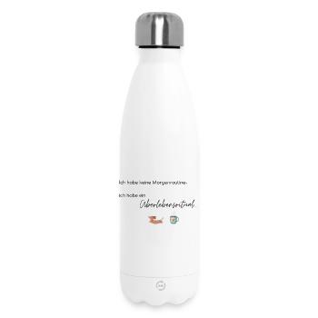 LIEBEVOLL Morgenroutine Dackel  - Thermosflasche 500 ml - Weiß - Vorne