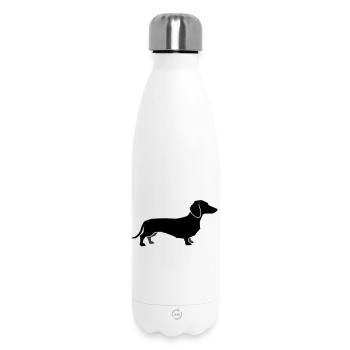 Dachshund Dog Silhouette - Insulated Water Bottle 500 ml - white - Front