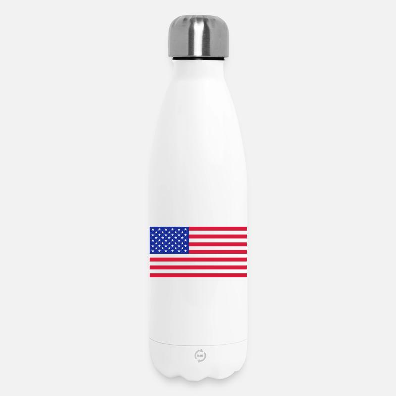 Amerikanische Flagge - Thermosflasche 500 ml - Weiß