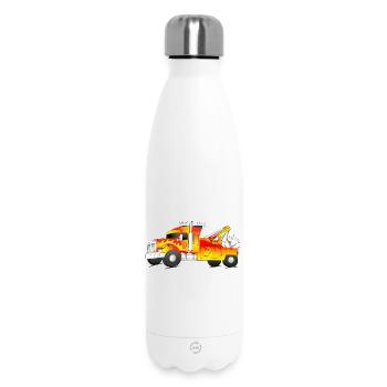 cooler Abschleppwagen Abschlepper LKW - Thermosflasche 500 ml - Weiß - Vorne
