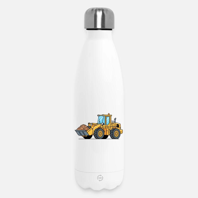 Machine de construction à chargeuse sur pneus - Bouteille isotherme 500 ml - blanc