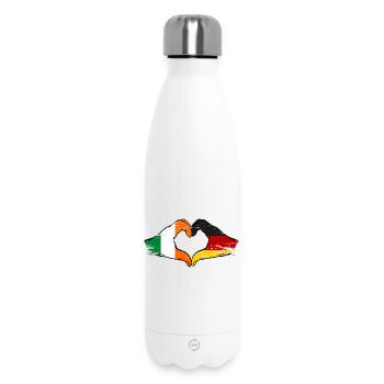 Irland Deutschland Flagge Hände Herzform - Thermosflasche 500 ml - Weiß - Vorne