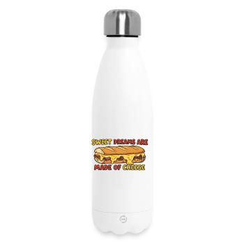 Drôle de design de diction de sandwich au fromage - Bouteille isotherme 500 ml - blanc - Devant