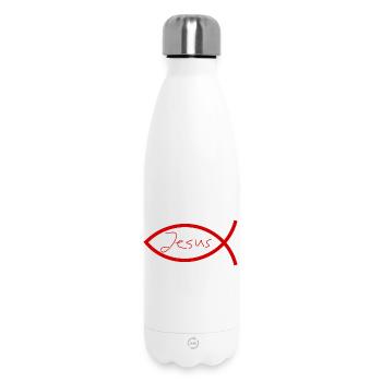 Jesusfisch Ichthys Fisch Fische - Thermosflasche 500 ml - Weiß - Vorne