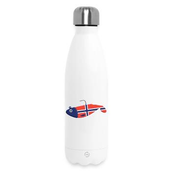 Gummifisch Norwegen für Angler in Fjord und Meer - Thermosflasche 500 ml - Weiß - Vorne
