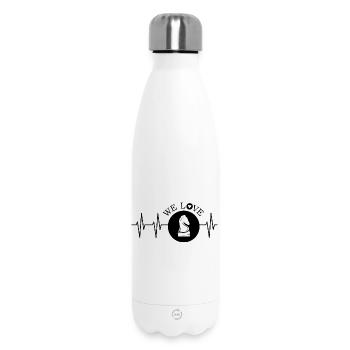 Schach Puls Herzschlag Pferd Symbol Liebe knight - Thermosflasche 500 ml - Weiß - Vorne