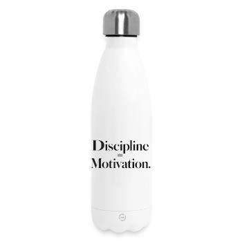 Disziplin Motivation Typografie - Thermosflasche 500 ml - Weiß - Vorne