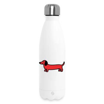 Hunting Dog Dachshund Profile Vector - Insulated Water Bottle 500 ml - white - Front