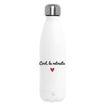 RETIREMENT. RETIRED. HEART. HAPPY RETIREMENT - Insulated Water Bottle 500 ml - white - Front