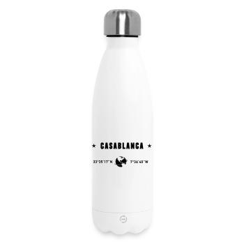 Casablanca Morocco Coordinates Planet Earth - Insulated Water Bottle 500 ml - white - Front