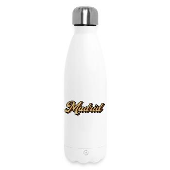 Écriture rayée rétro de Madrid - Bouteille isotherme 500 ml - blanc - Devant