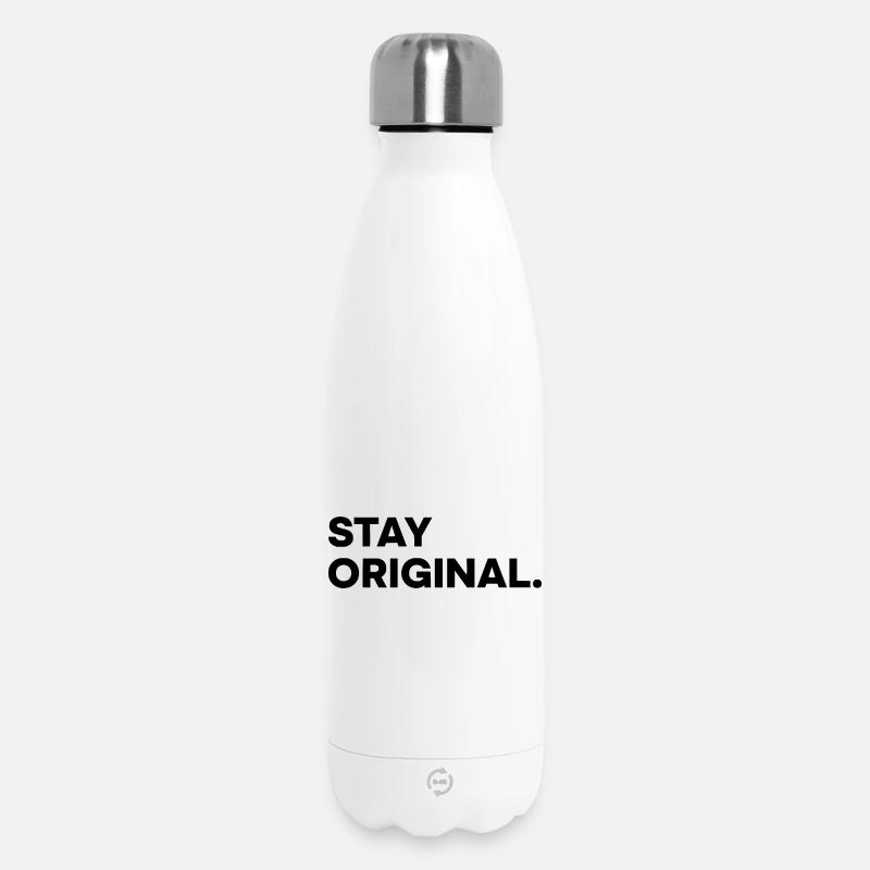 STAY ORIGINAL – Minimalist Typography Design - Insulated Water Bottle 500 ml - white