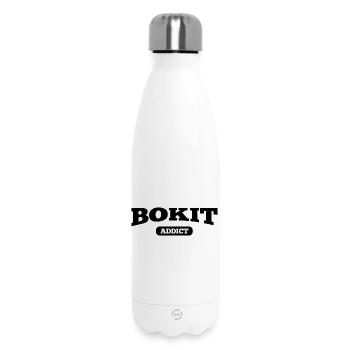 T-shirt Guadeloupe Humour - "Bokit Addict" - Insulated Water Bottle 500 ml - white - Front