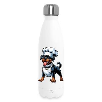 Rottweiler Hunde Koch Design - Thermosflasche 500 ml - Weiß - Vorne