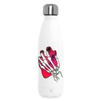 Coeur dans la main squelette - Bouteille isotherme 500 ml - blanc - Devant