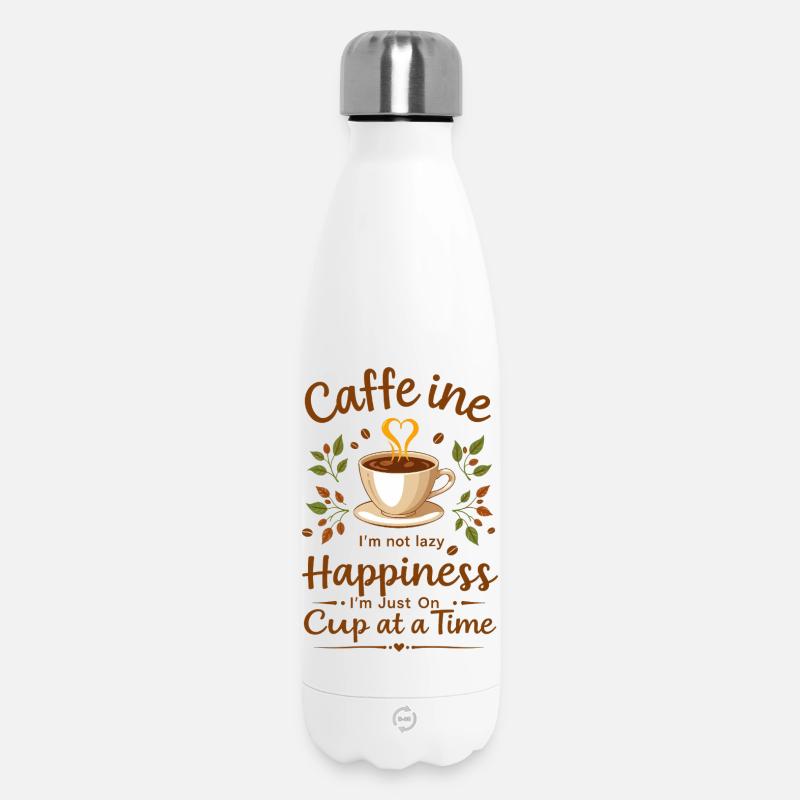 Caffeine I m not lazy - Bouteille isotherme 500 ml - blanc
