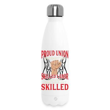 Proud Union Steamfitter Skilled Labor Design - Insulated Water Bottle 500 ml - white - Front