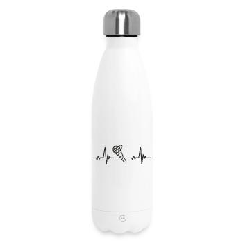 Mikrofon singt Musik Rhythmusstimme Bühnenherz - Thermosflasche 500 ml - Weiß - Vorne