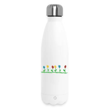 Garten Blumen Natur Gärner Blumenbeet - Thermosflasche 500 ml - Weiß - Vorne