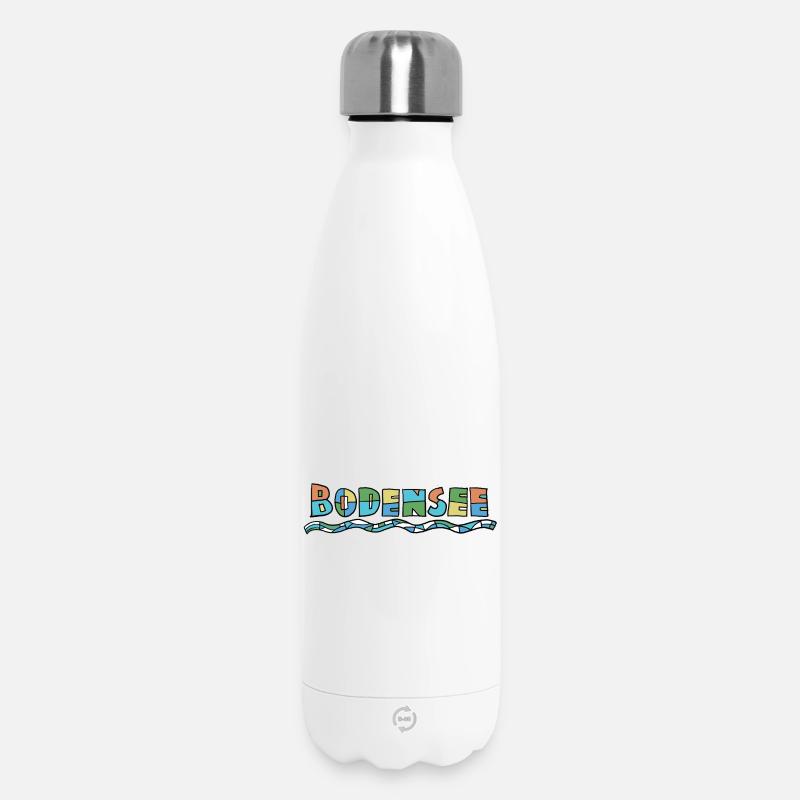 Police de Fonces couleur du lac de Constance - Bouteille isotherme 500 ml - blanc
