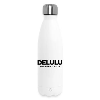 Delulu But Make It Cute – Funny Trend Statement - Insulated Water Bottle 500 ml - white - Front