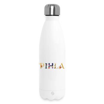 PIHLA name decorated with flowers - Insulated Water Bottle 500 ml - white - Front