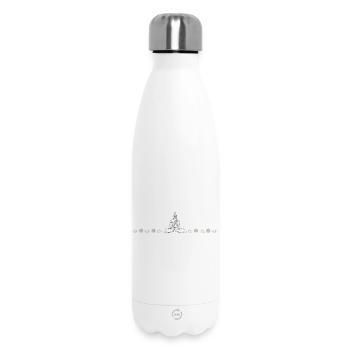 Silhouette zen Bouddha sur fond noir - Bouteille isotherme 500 ml - blanc - Devant