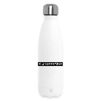 Fantasy font white on black graphic description - Insulated Water Bottle 500 ml - white - Front